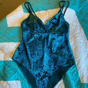 Blue velvet bodysuit